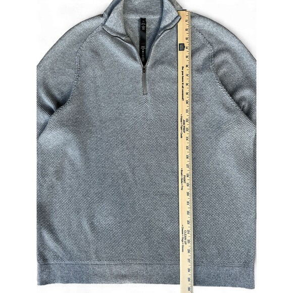 Lululemon Mens 1/4 Zip Sweater XXL Grey Textured Knit Coolmax Organic Cotton - Picture 9 of 10